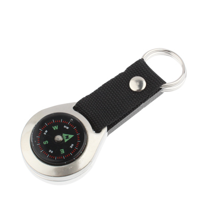 Keychain Style Round Liquid Navigation Compass with Metal Casing - Click Image to Close